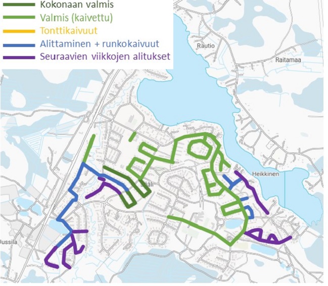 Rakentamisen aikataulu Jäälissä 